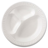 Laminated Foam Dinnerware, Plate, 3-comp, 10 1-4", White, 125-pk, 4 Pks-ctn