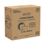 Concorde Non-laminated Foam Bowl, 12 Oz, White, 125-pack, 8 Packs-carton