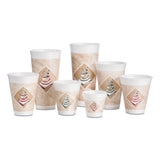 Café G Foam Hot-cold Cups, 12oz, White W-brown & Red, 1000-carton