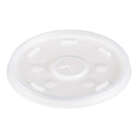 Plastic Lids, For 16oz Hot-cold Foam Cups, Straw-slot Lid, White, 1000-carton