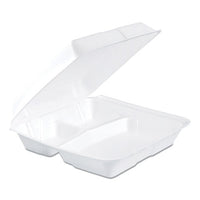 Hinged Lid Carryout Container, White, 9 1-3 X 2 9-10 X 6 2-5, 100-bg, 2 Bg-ct