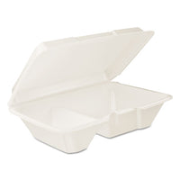 Hinged Lid Carryout Container, White, 9 1-3 X 2 9-10 X 6 2-5, 100-bg, 2 Bg-ct