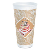 Cafe G Foam Hot-cold Cups, 20 Oz, Brown-red-white, 20-pack