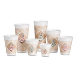 Foam Hot-cold Cups, 20 Oz., Café G Design, White-brown With Red Accents