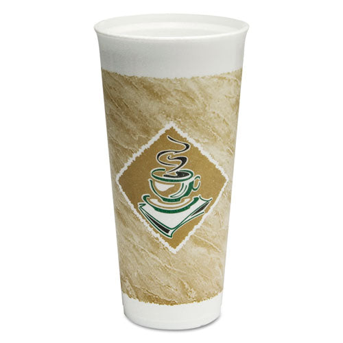 Café G Foam Hot-cold Cups, 24 Oz, Green-white, 20-bag, 20 Bags-carton