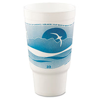 Horizon Hot-cold Foam Drinking Cups, 32oz, Teal-white, 16-bag, 25 Bags-carton