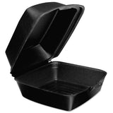 Foam Hinged Lid Containers, 6w X 5 9-10d X 3h, Black, 125-bag, 4 Bags-carton