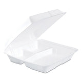 Carryout Food Container, Foam, 3-comp, White, 8 X 7 1-2 X 2 3-10, 200-carton