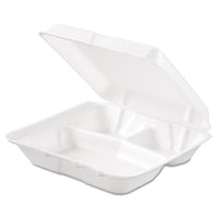 Carryout Food Container, Foam, 3-comp, White, 8 X 7 1-2 X 2 3-10, 200-carton