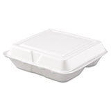 Carryout Food Container, Foam, 3-comp, White, 8 X 7 1-2 X 2 3-10, 200-carton