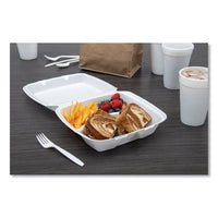 Foam Container, Hinged Lid, 3-comp, 8 3-8 X 7 7-8 X 3 1-4, 200-carton