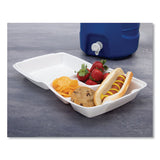 Foam Container, Hinged Lid, 3-comp, 8 3-8 X 7 7-8 X 3 1-4, 200-carton