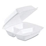 Foam Container, Hinged Lid, 3-comp, 8 3-8 X 7 7-8 X 3 1-4, 200-carton