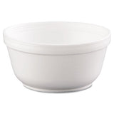 Foam Bowls, 8 Ounces, White, Round, 50-pack