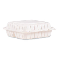 Proplanet Hinged Lid Containers, 3-compartment, 9 X 8.75 X 3, White, Plastic, 150/carton