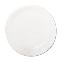 Mediumweight Foam Plates, 9" Dia, White, 125-pack