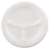 Laminated Foam Plates, 9" Dia, White, Round, 3 Compartments, 125-pk, 4 Pks-ct