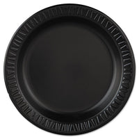 Quiet Classic Laminated Foam Dinnerware, Plate, 9" Dia, Black, 125-pk, 4 Pks-ctn