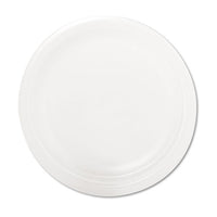 Quiet Classic Laminated Foam Dinnerware Plate, 9" Dia, White, 125-pack