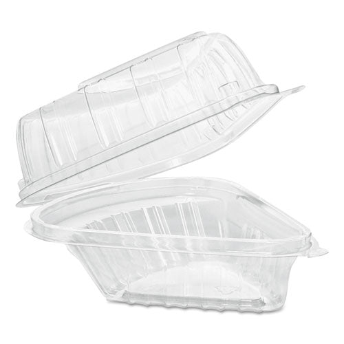 Showtime Clear Hinged Containers, Pie Wedge, 6 2-3 Oz, Plastic, 125-pk, 2 Pk-ct