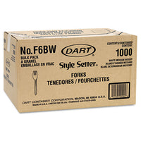 Style Setter Mediumweight Plastic Forks, White, 1000-carton