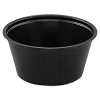 Polystyrene Portion Cups, 2 Oz, Black, 250-bag, 10 Bags-carton