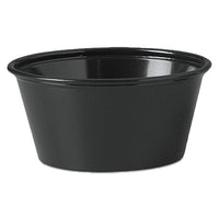 Polystyrene Soufflé Cups, 3.25 Oz, Black, 250-bag, 2,500-carton