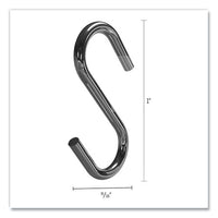 S Hooks, Metal, Silver, 50-pack