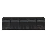 Tilt Bin Interlocking Multi-bin Storage Organizer, 5 Sections, 23.63" X 5.25" X 6.5", Black-clear