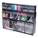 Tilt Bin Interlocking Multi-bin Storage Organizer, 5 Sections, 23.63" X 5.25" X 6.5", Black-clear