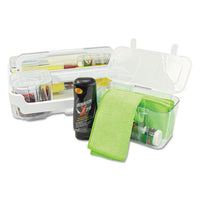 Stackable Caddy Organizer W- S, M & L Containers, White Caddy, Clear Containers