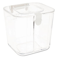 Stackable Caddy Organizer W- S, M & L Containers, White Caddy, Clear Containers