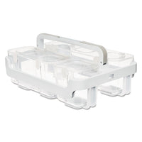 Stackable Caddy Organizer W- S, M & L Containers, White Caddy, Clear Containers