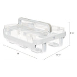 Stackable Caddy Organizer W- S, M & L Containers, White Caddy, Clear Containers