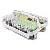 Stackable Caddy Organizer W- S, M & L Containers, White Caddy, Clear Containers