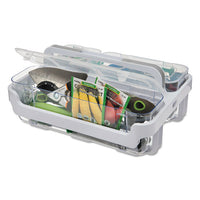 Stackable Caddy Organizer W- S, M & L Containers, White Caddy, Clear Containers