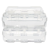 Stackable Caddy Organizer W- S, M & L Containers, White Caddy, Clear Containers