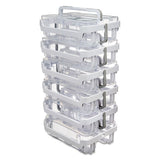 Stackable Caddy Organizer W- S, M & L Containers, White Caddy, Clear Containers