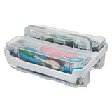 Stackable Caddy Organizer W- S, M & L Containers, White Caddy, Clear Containers