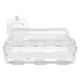 Stackable Caddy Organizer W- S, M & L Containers, White Caddy, Clear Containers