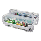 Stackable Caddy Organizer W- S, M & L Containers, White Caddy, Clear Containers