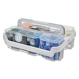 Stackable Caddy Organizer W- S, M & L Containers, White Caddy, Clear Containers