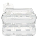 Stackable Caddy Organizer W- S, M & L Containers, White Caddy, Clear Containers