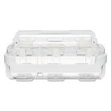 Stackable Caddy Organizer W- S, M & L Containers, White Caddy, Clear Containers