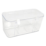 Stackable Caddy Organizer W- S, M & L Containers, White Caddy, Clear Containers