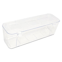 Stackable Caddy Organizer W- S, M & L Containers, White Caddy, Clear Containers