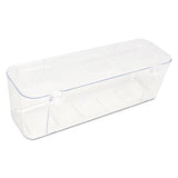 Stackable Caddy Organizer W- S, M & L Containers, White Caddy, Clear Containers