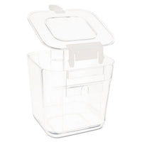 Stackable Caddy Organizer W- S, M & L Containers, White Caddy, Clear Containers