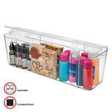 Stackable Caddy Organizer Containers, Large, Clear