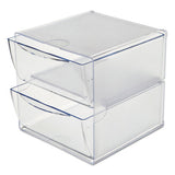 Stackable Cube Organizer, 2 Drawers, 6 X 7 1-8 X 6, Clear